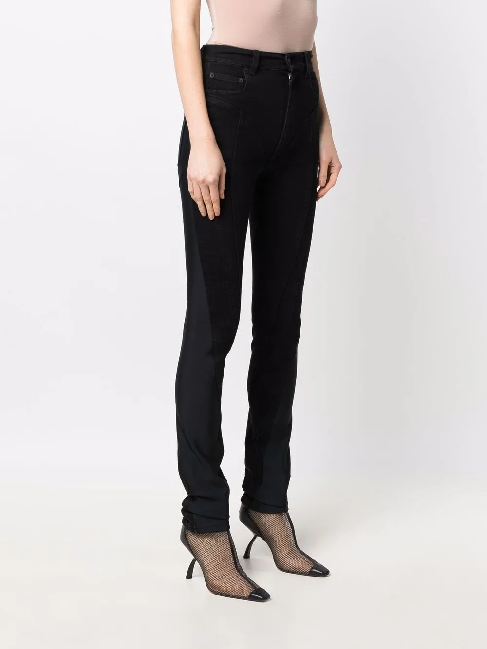 фото Mugler узкие джинсы spiral с завышенной талией