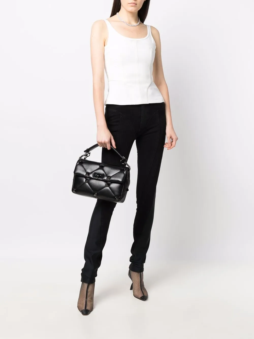 фото Mugler узкие джинсы spiral с завышенной талией