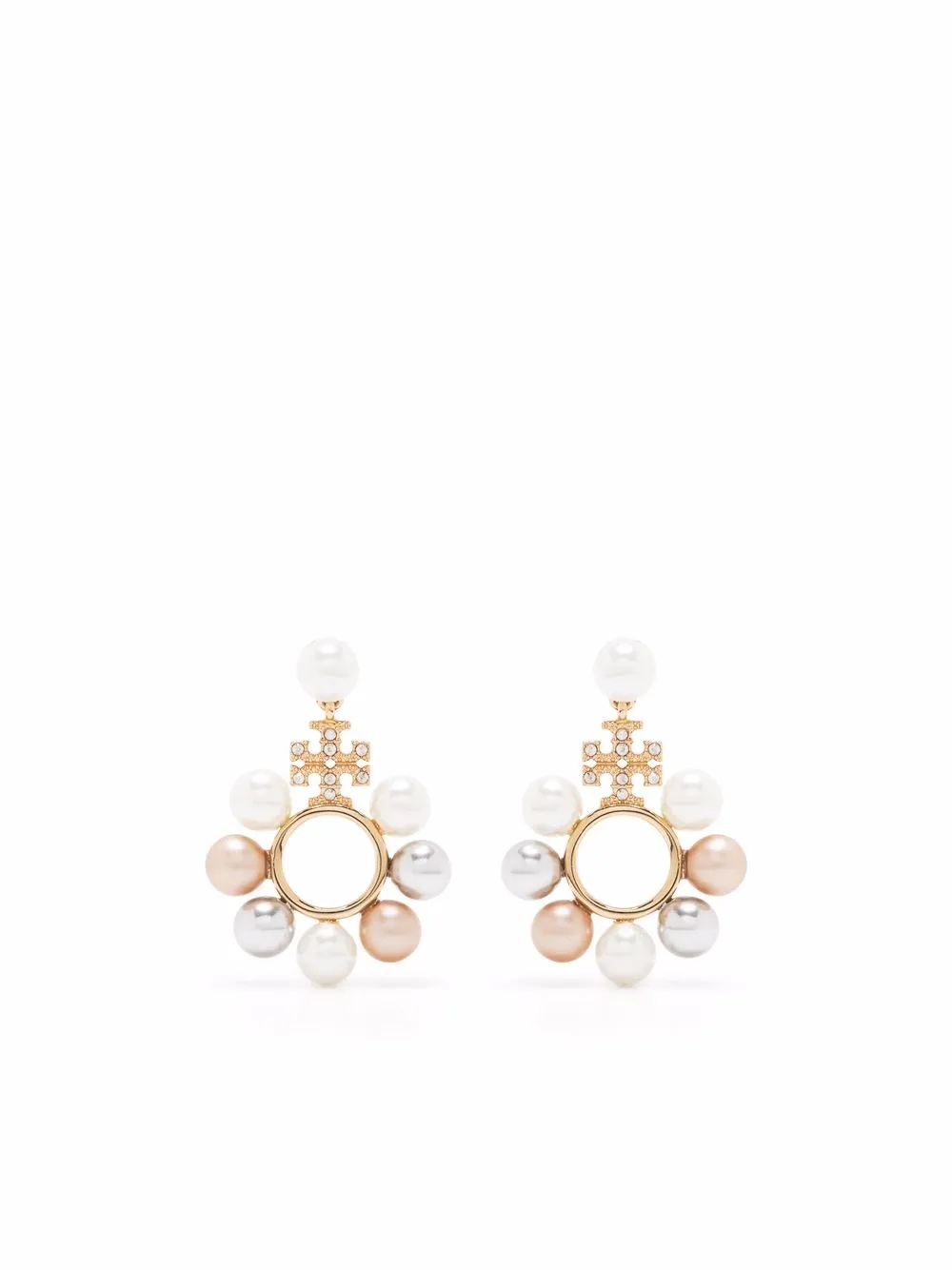 

Tory Burch aretes con madreperla - Dorado