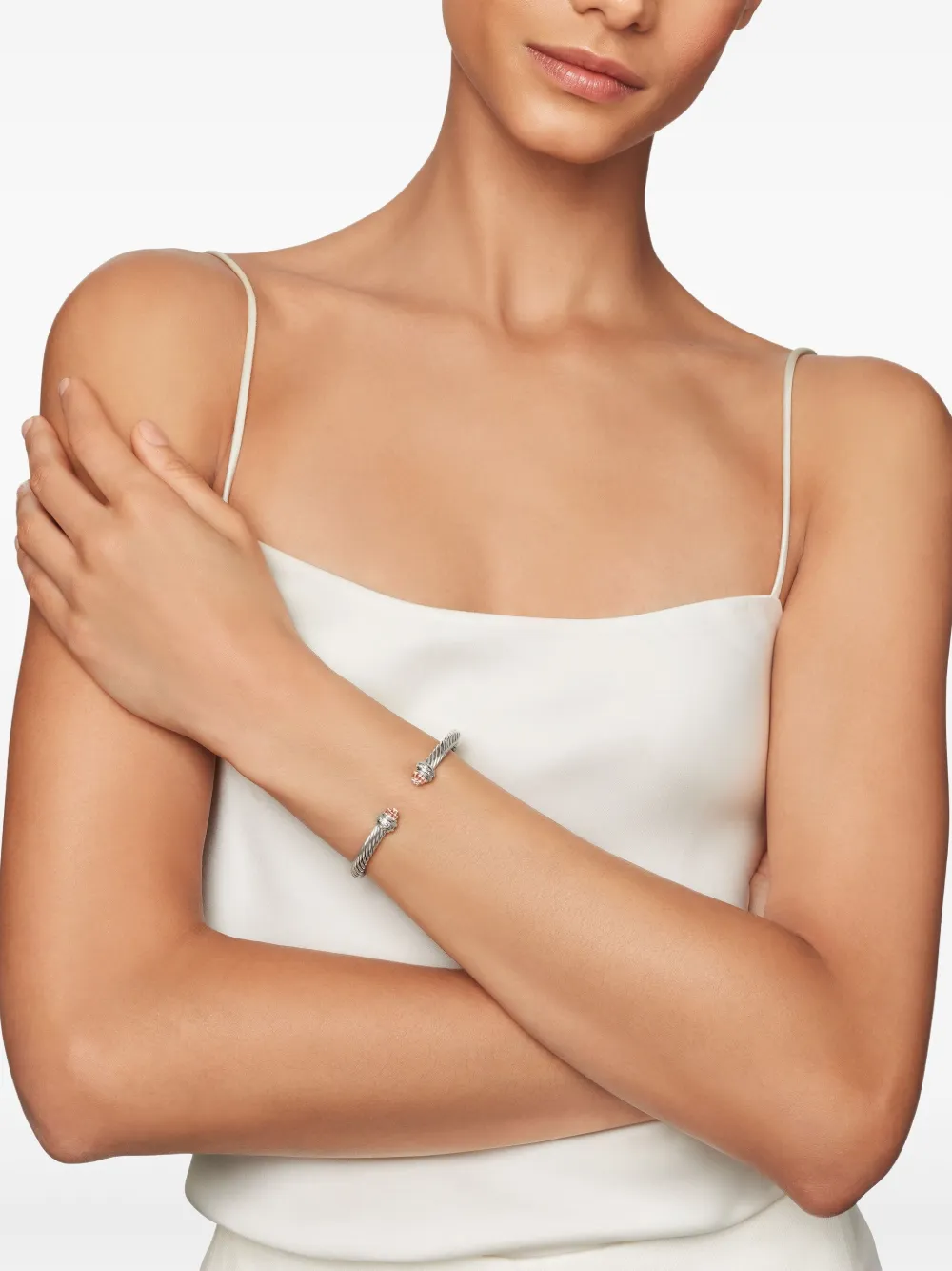 David Yurman 纯银 Cable Classics 钻石手链 | Image 2