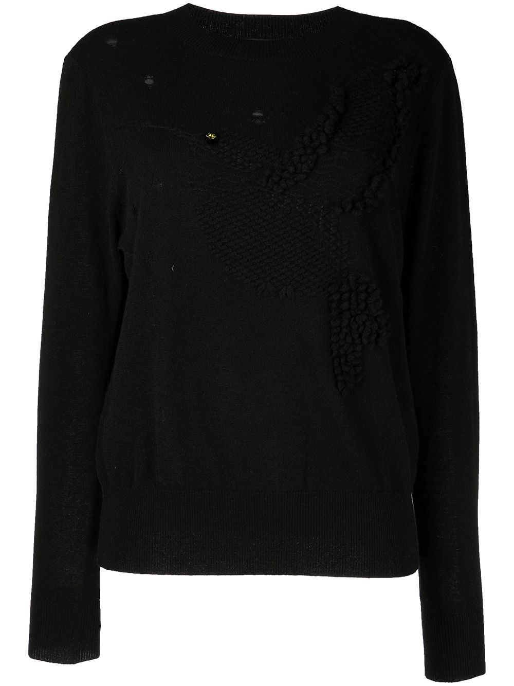 Onefifteen distressed detail cashmere jumper – Black