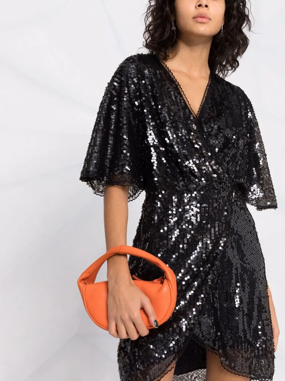 фото Pinko многослойное платье с короткими рукавами