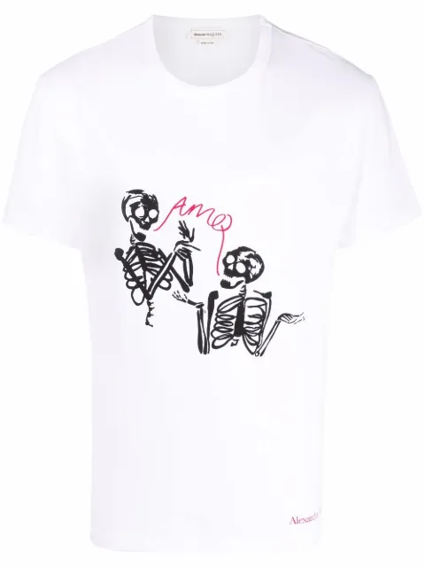 Alexander McQueen T-Shirt mit Skelett-Print