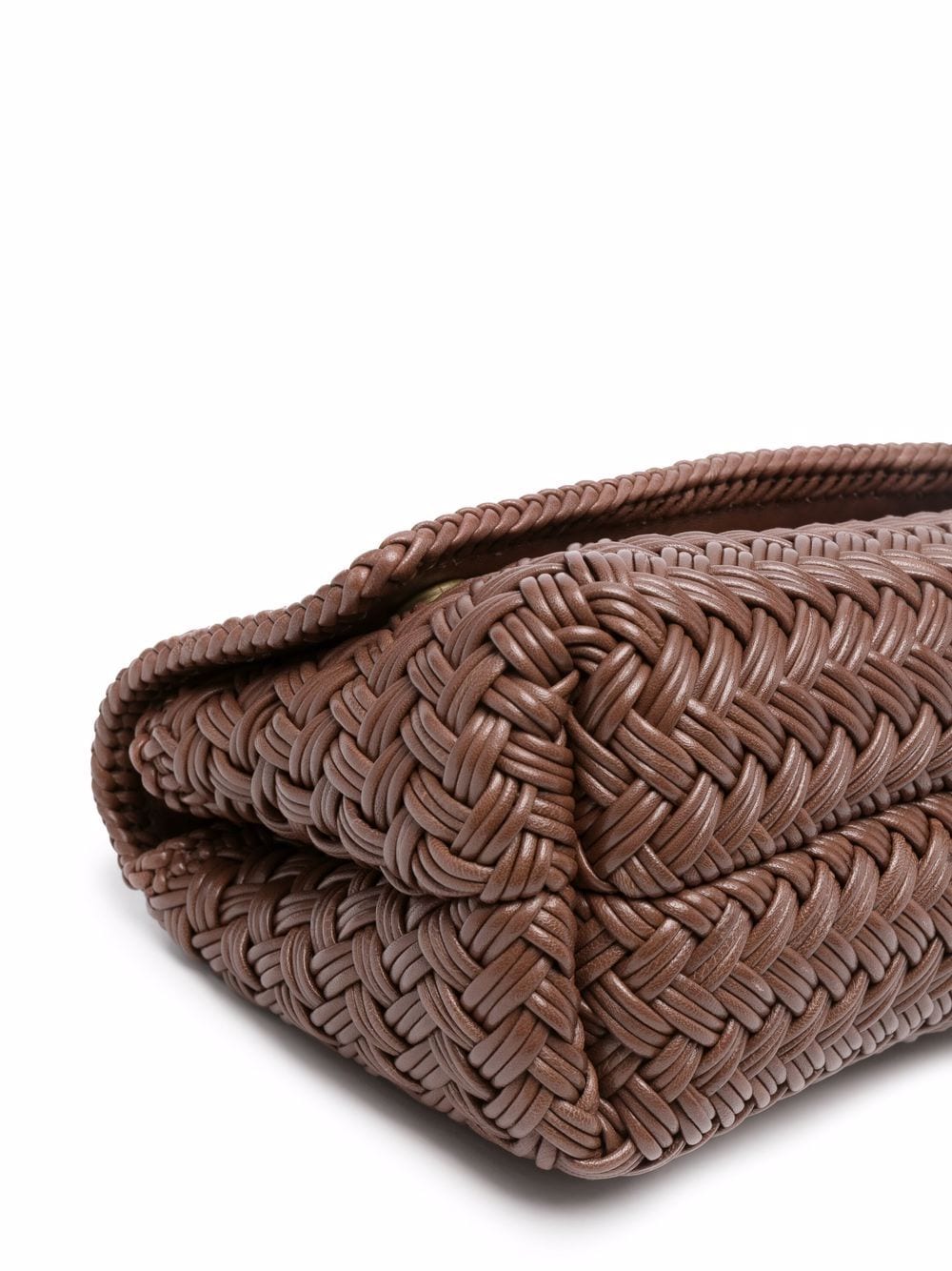 Shop Officine Creative Woven Leather Shoulder Bag In Brown
