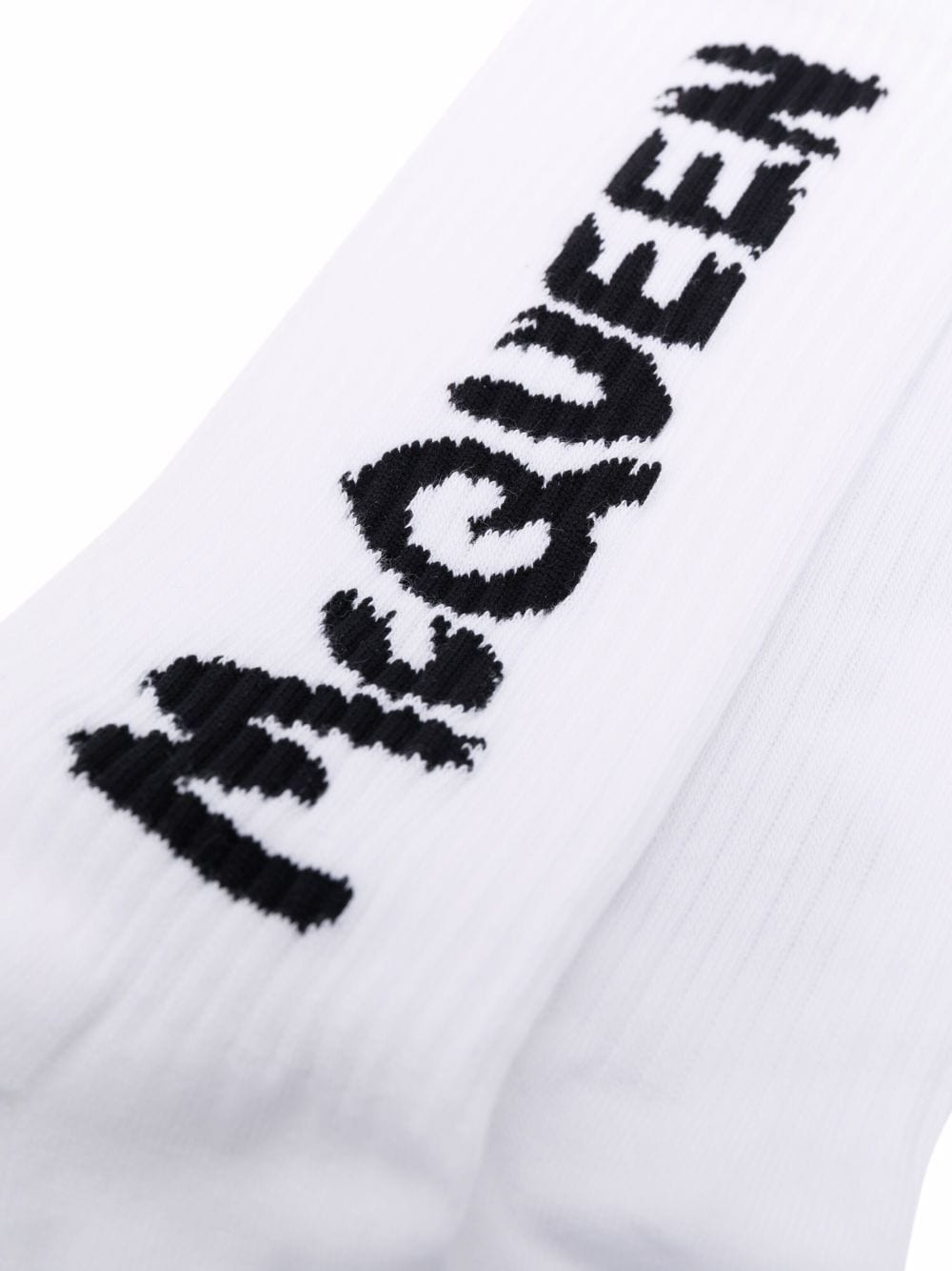 Shop Alexander Mcqueen Logo Embroidered Socks In White