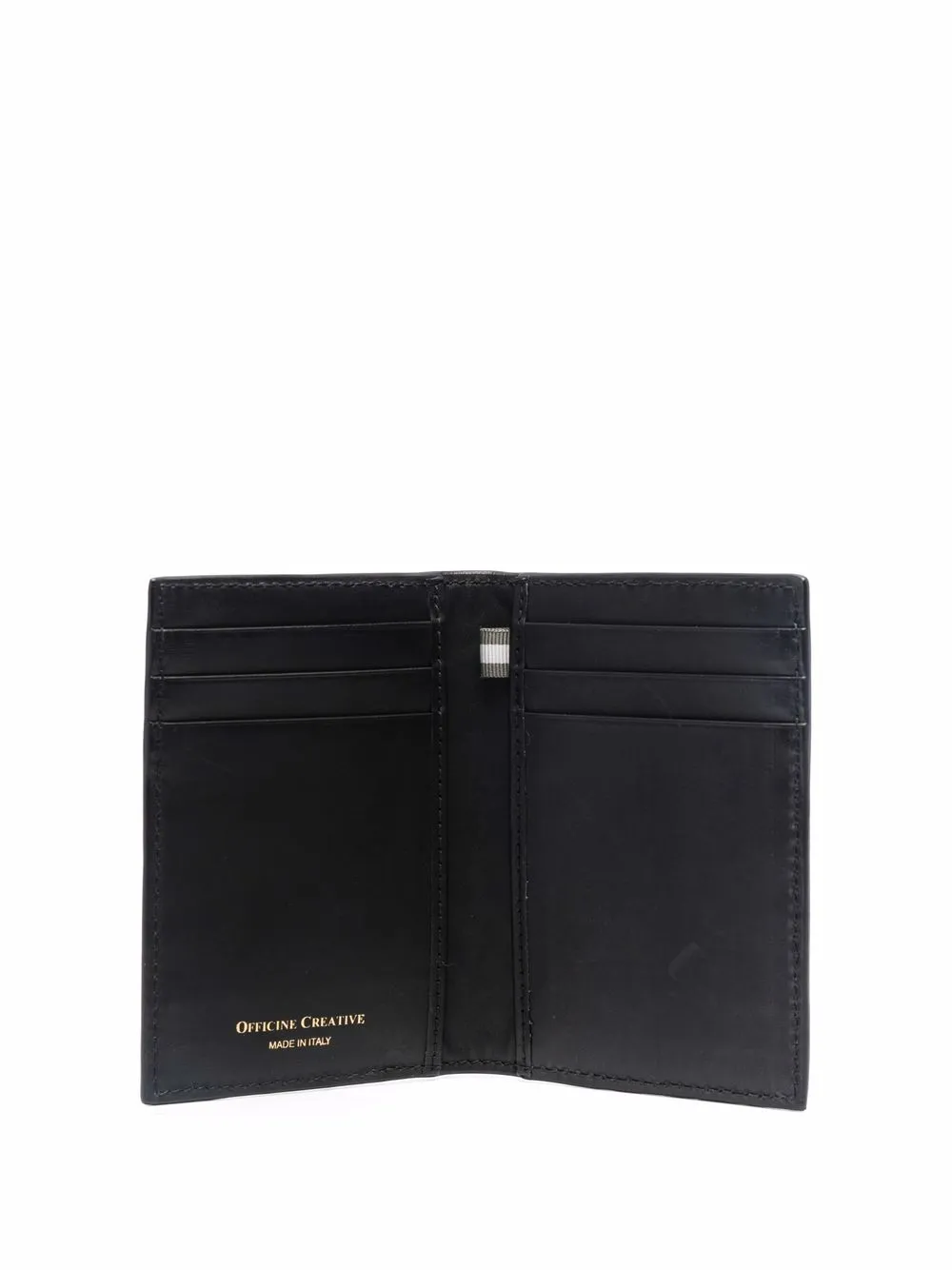 Officine Creative Boudin Woven Bi-fold Wallet In Schwarz