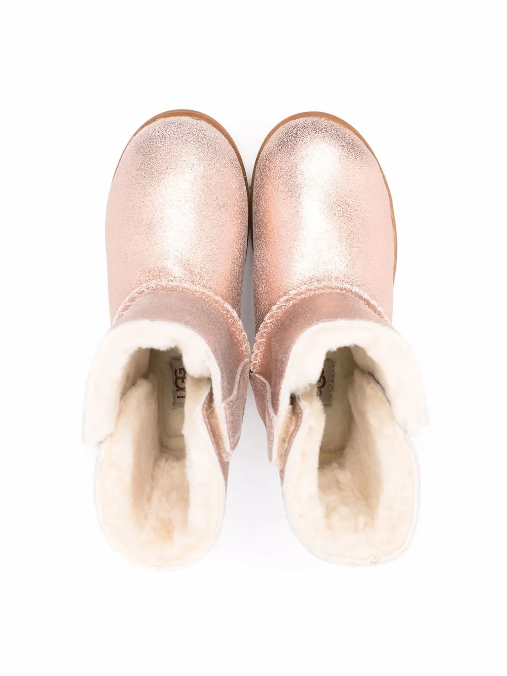 фото Ugg kids ботинки с эффектом металлик и искусственным мехом