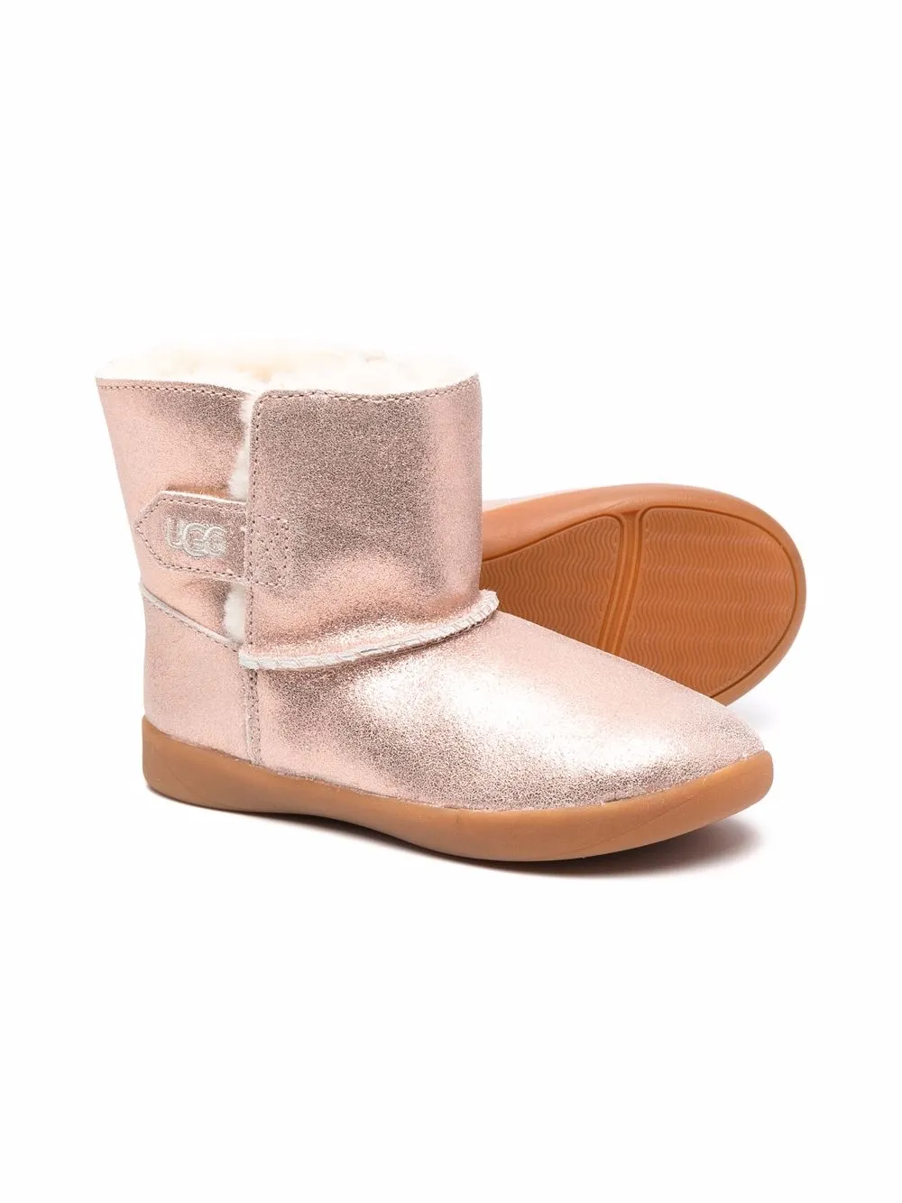 фото Ugg kids ботинки с эффектом металлик и искусственным мехом