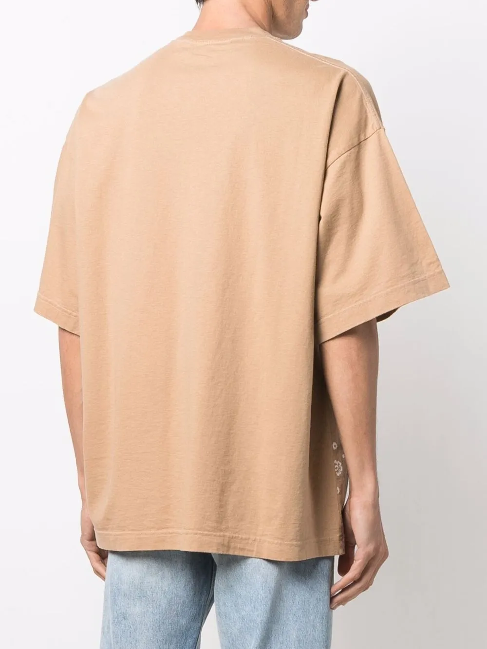 Palm Angels T-shirt met bandanaprint Beige