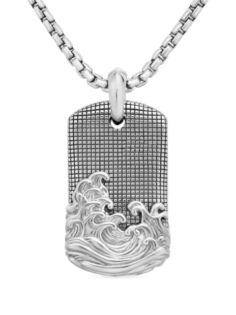 David Yurman sterling silver Waves tag (39mm)