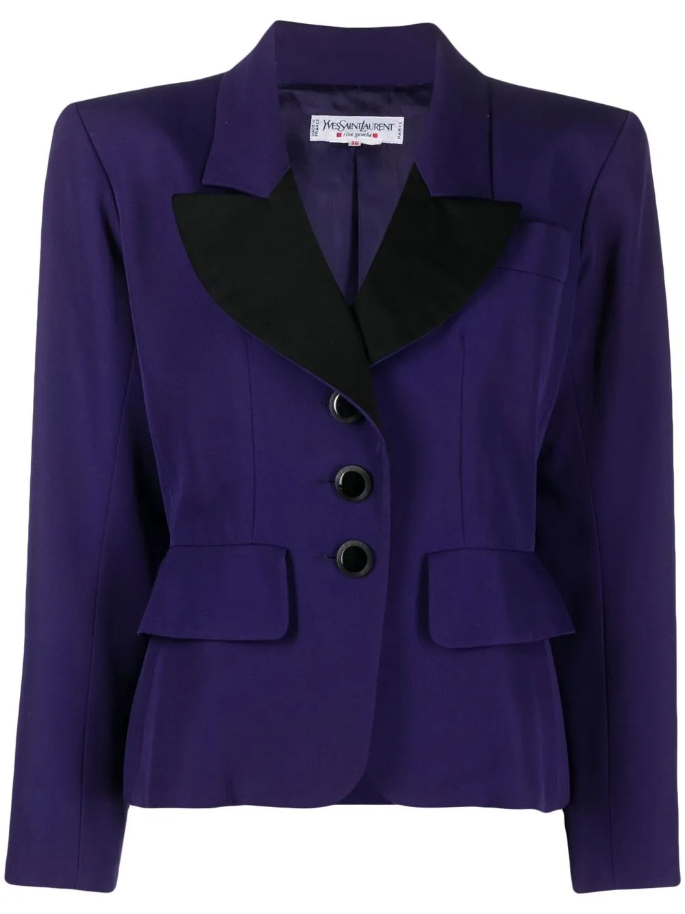 Saint Laurent Pre-Owned blazer à simple boutonnage (années 2000) - Violet Top Merken Winkel