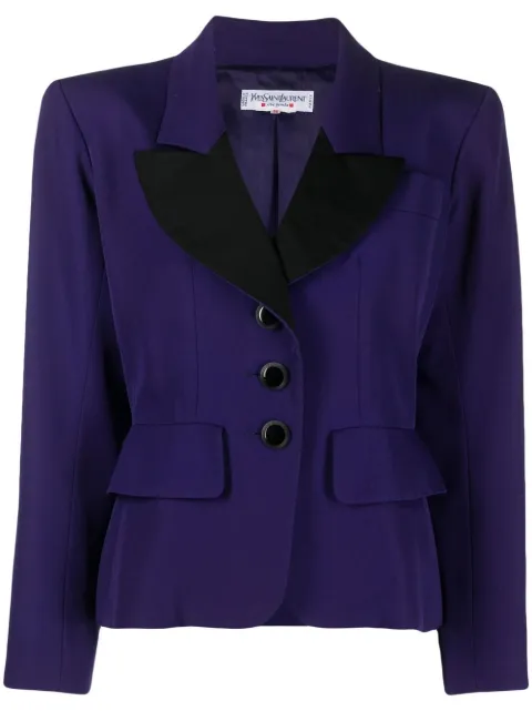 Saint Laurent Pre-Owned blazer con solpa de pico y botones 2000