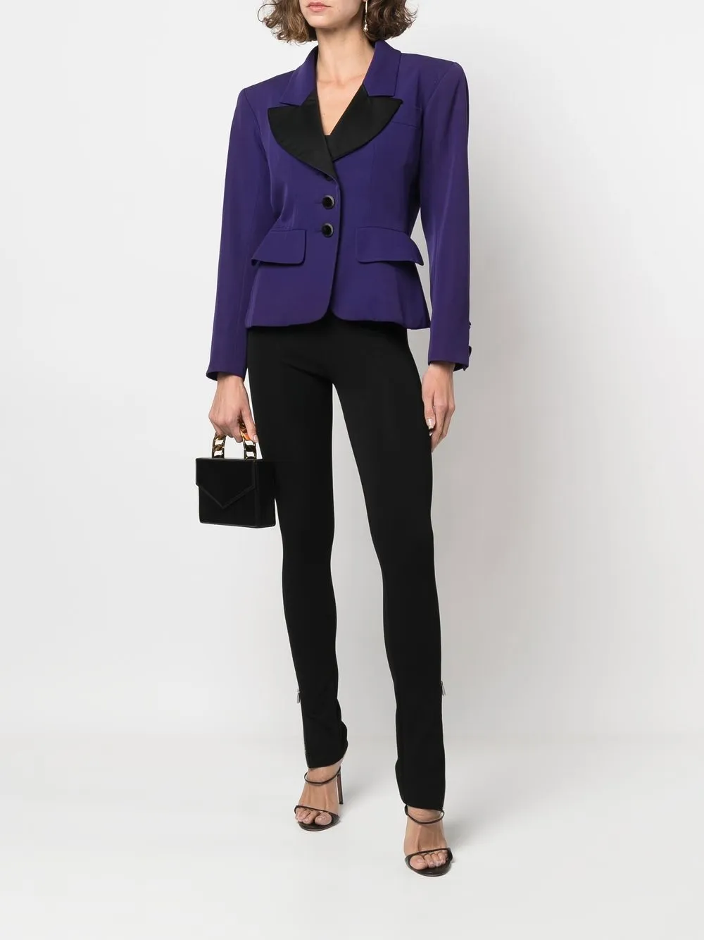 Saint Laurent Pre-Owned 2000s blazer met enkele rij knopen - Paars Top Merken Winkel