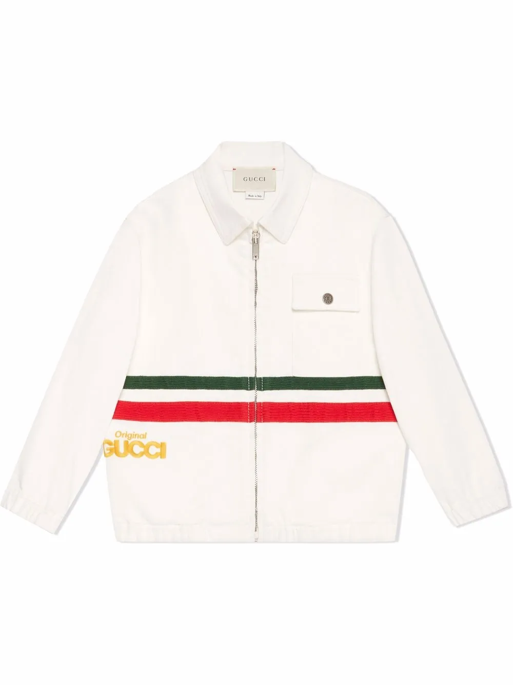 

Gucci Kids Original Gucci denim bomber jacket - White