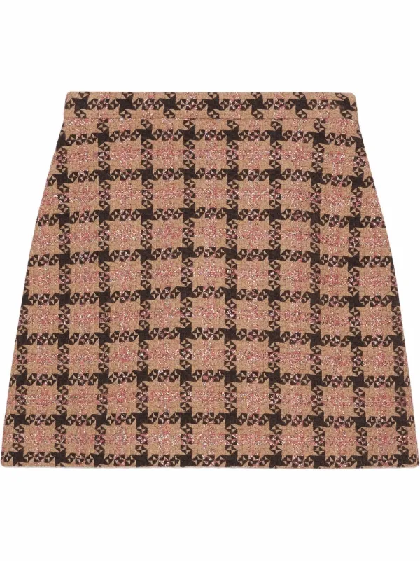 tweed mini skirt brown