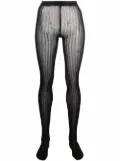 Prada metallic-effect striped tights - Black