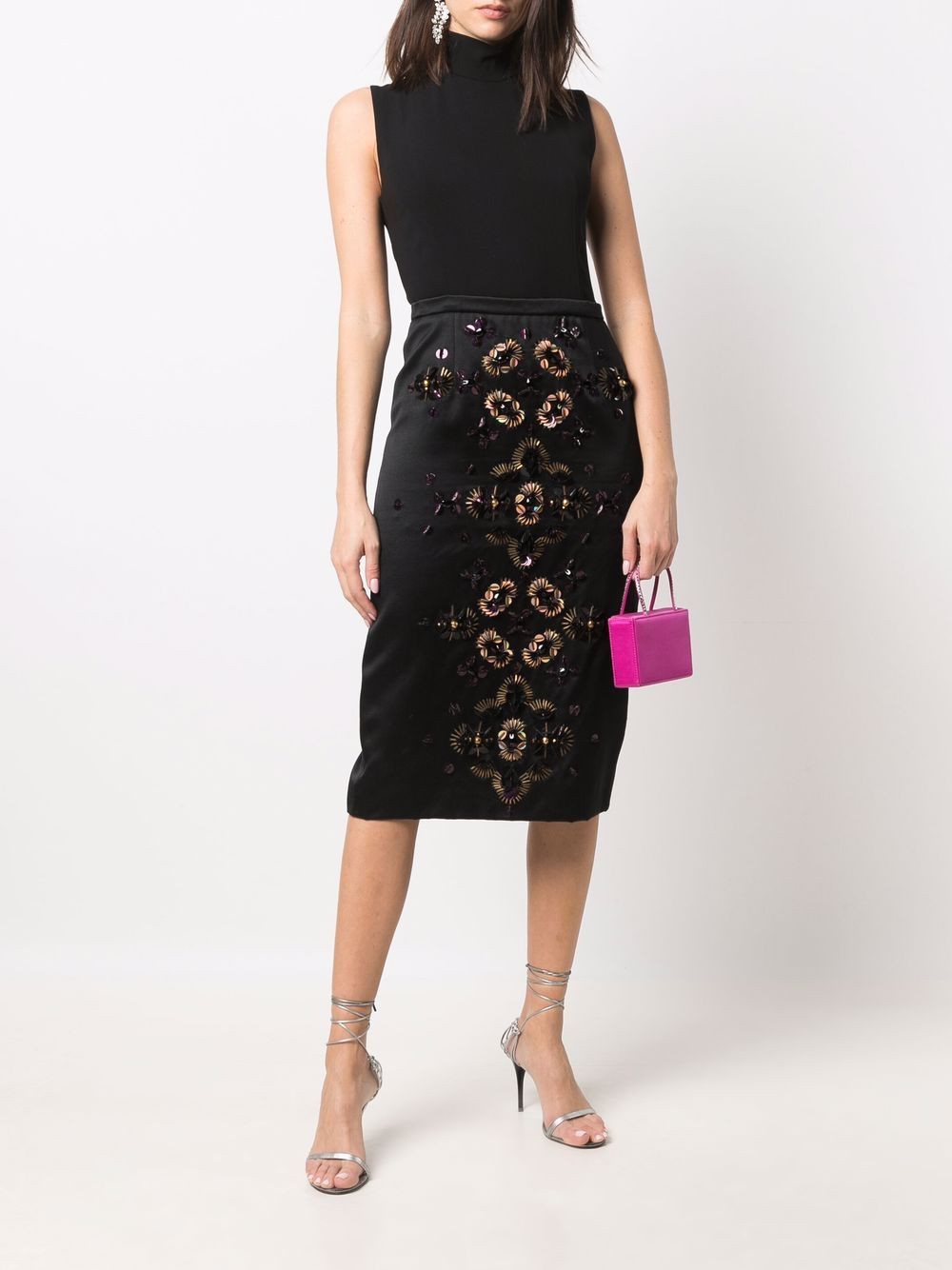 Christian Dior 2012-2013 pre-owned jurk met pailletten - Zwart