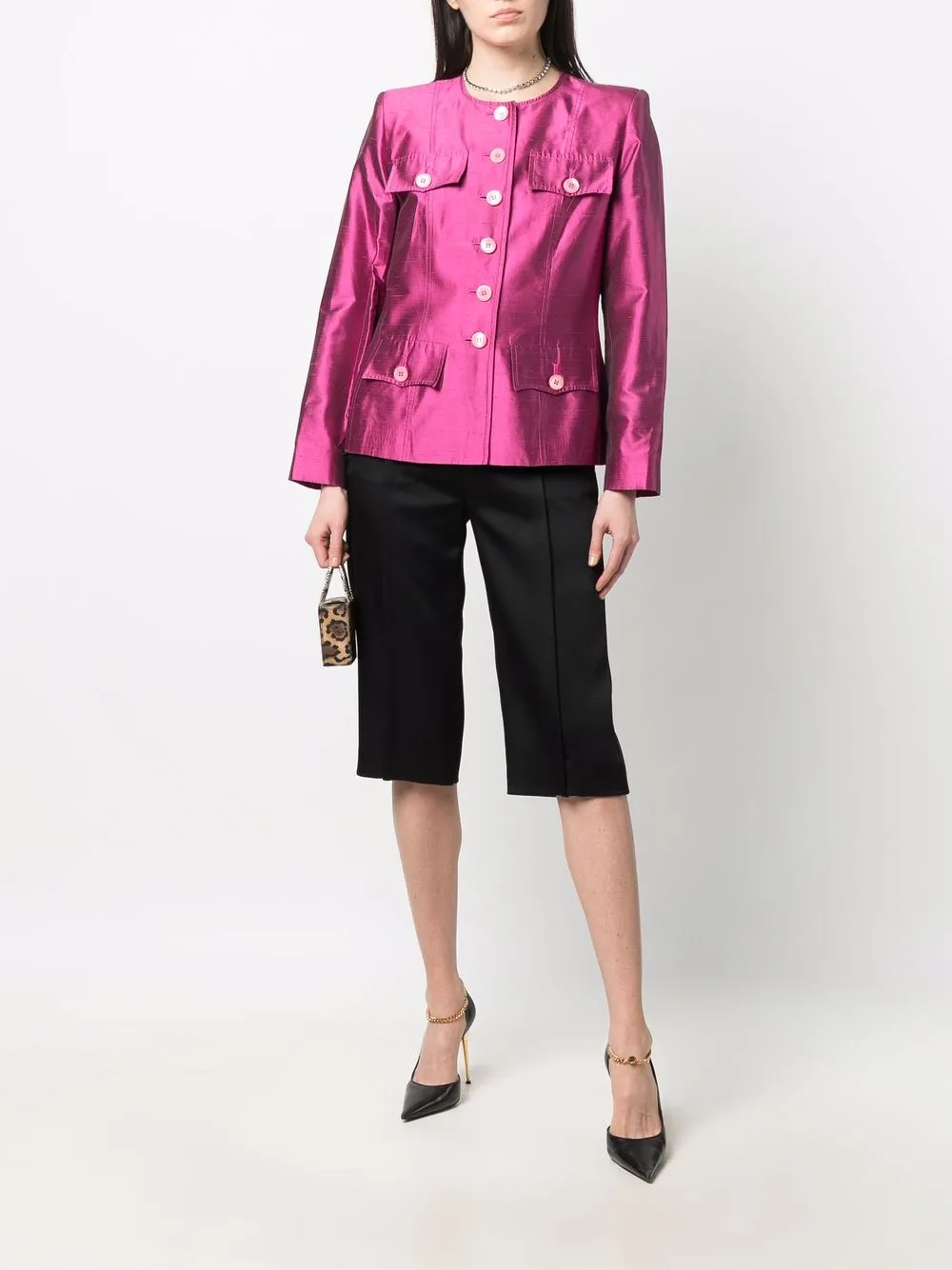 Saint Laurent Pre-Owned 2000s jack met enkele rij knopen - Roze