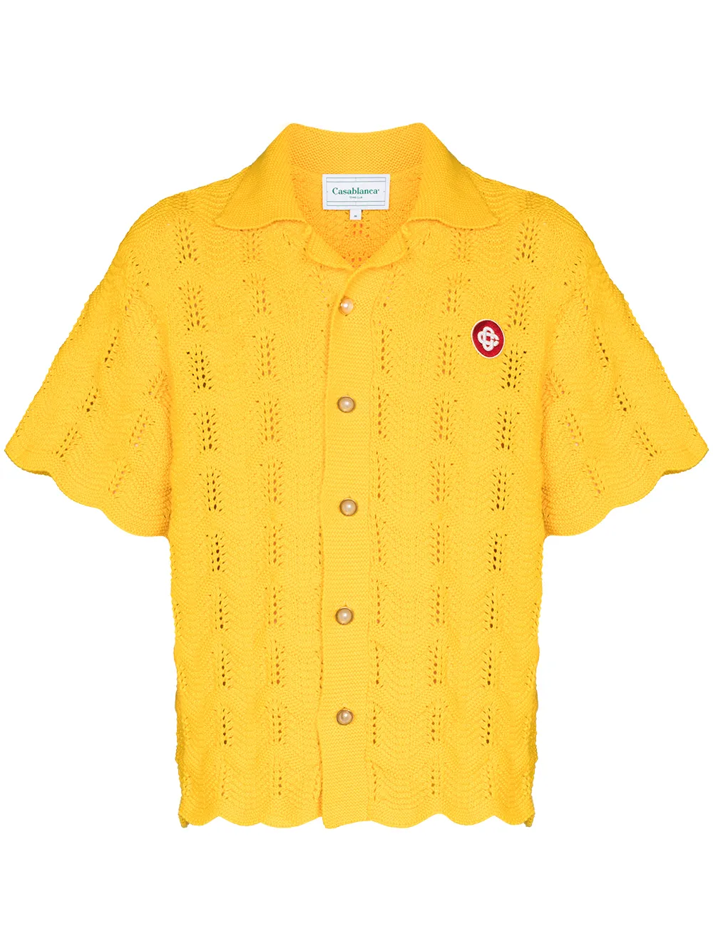 

Casablanca crochet-knit polo shirt - Yellow