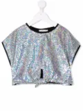 Andorine sequinned tie-front top - Silver