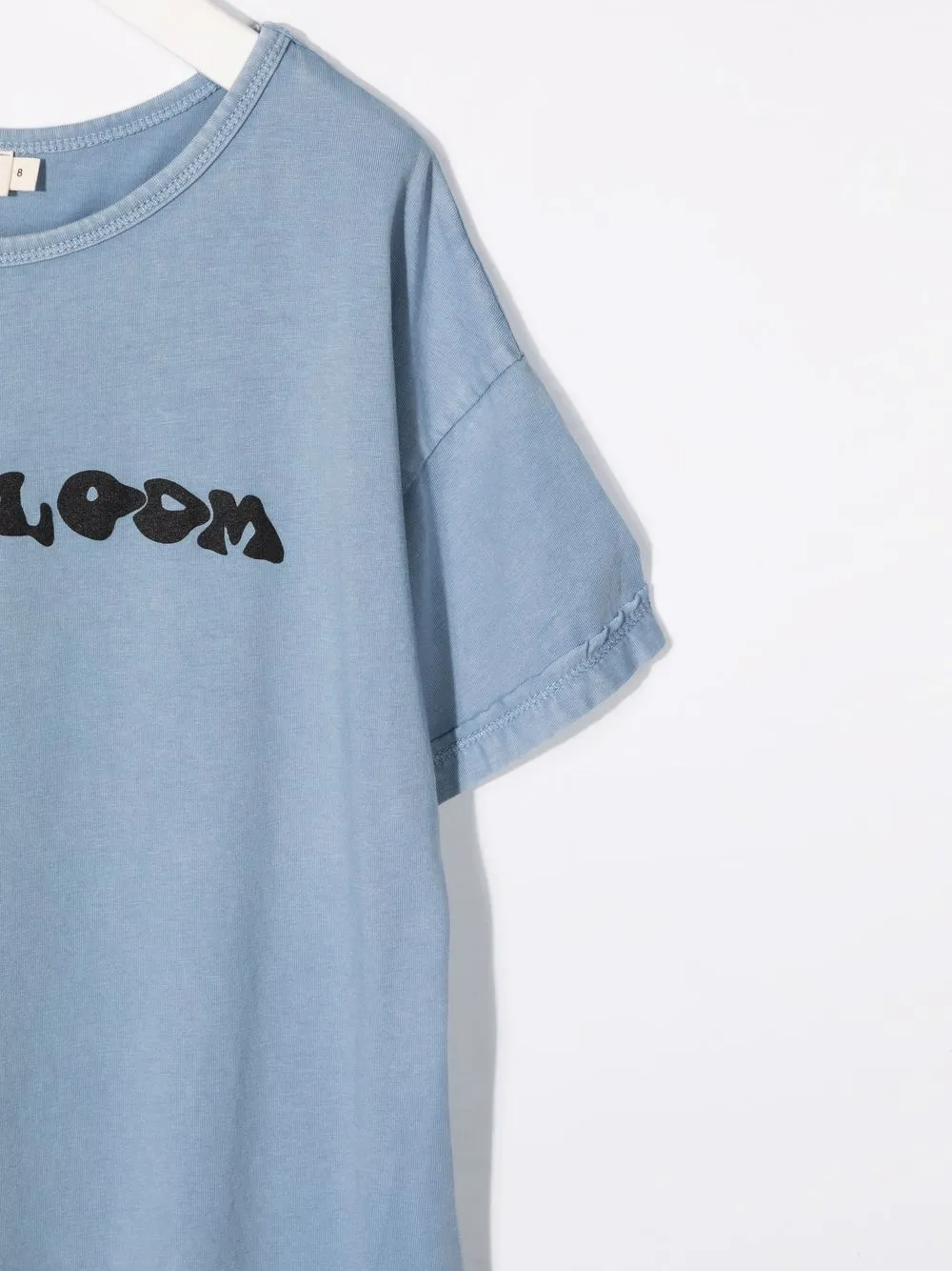 Andorine Organic Cotton Slogan Dress In Blue