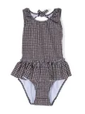 Andorine check-pattern swimsuit - Black
