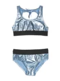 Andorine metallic-effect bikini set - Blue