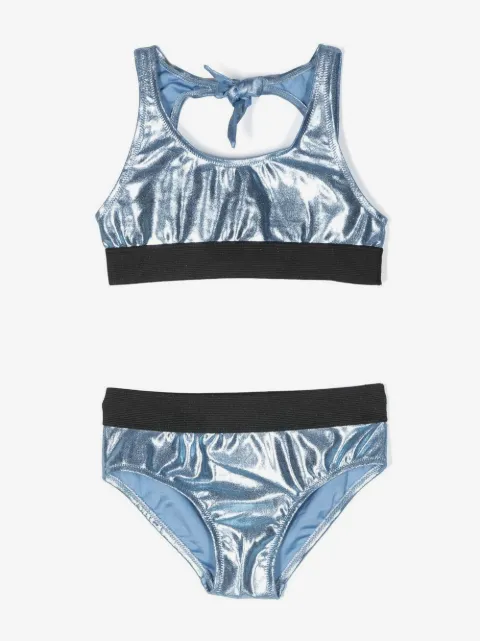 Andorine metallic-effect bikini set