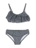 Andorine check-pattern bikini set - White