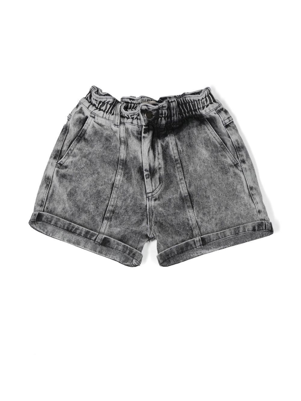 andorine short en jean à effet délavé - gris