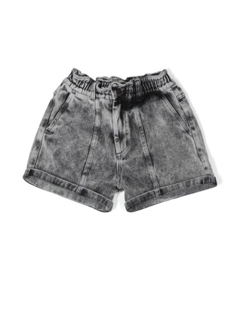 acid-washed denim shorts