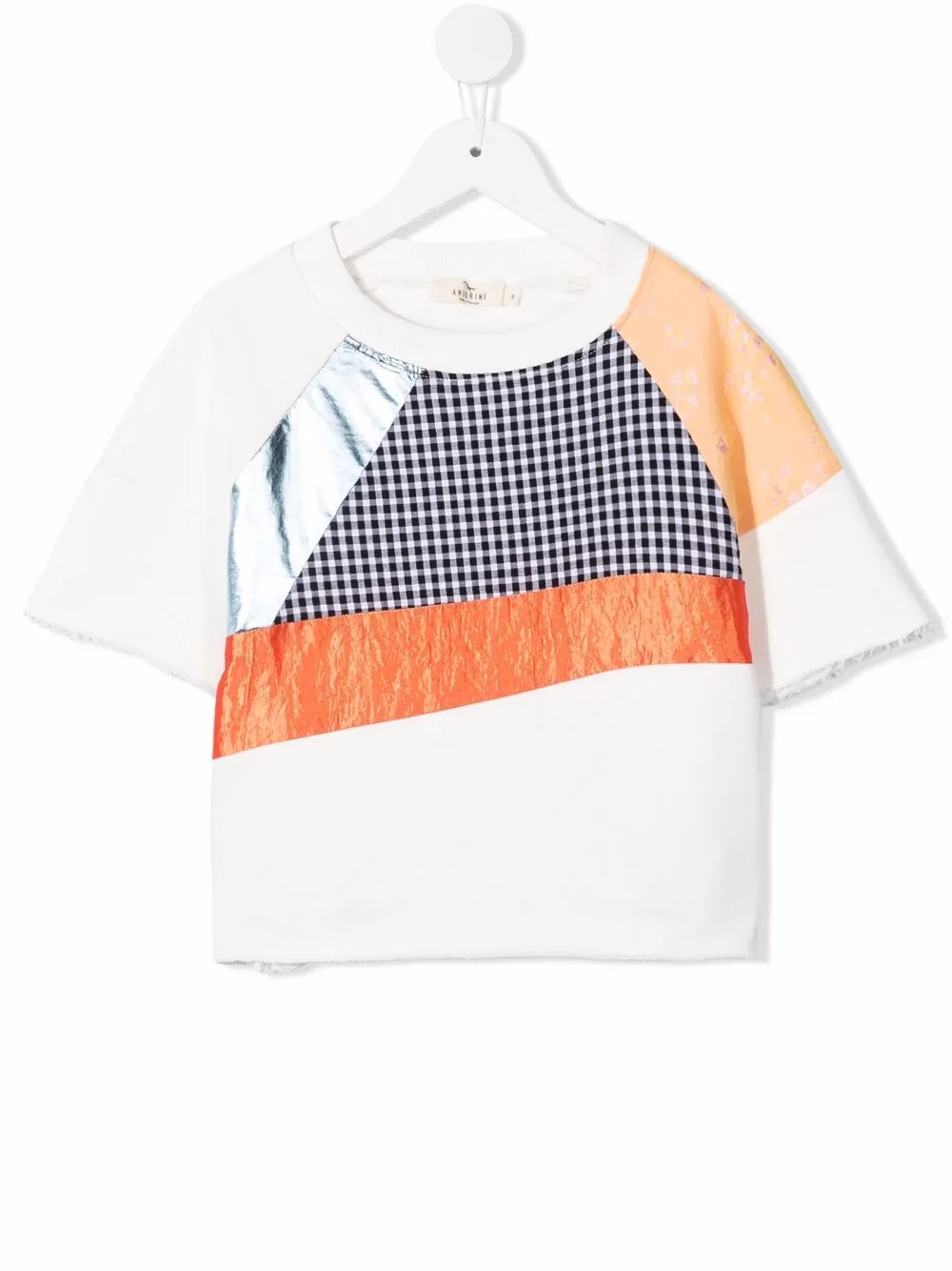 Shop Andorine Organic Cotton Patchwork T-shirt In White