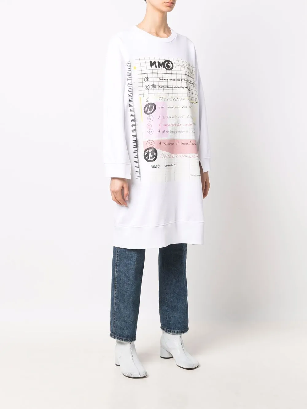 фото Mm6 maison margiela длинная футболка с графичным принтом