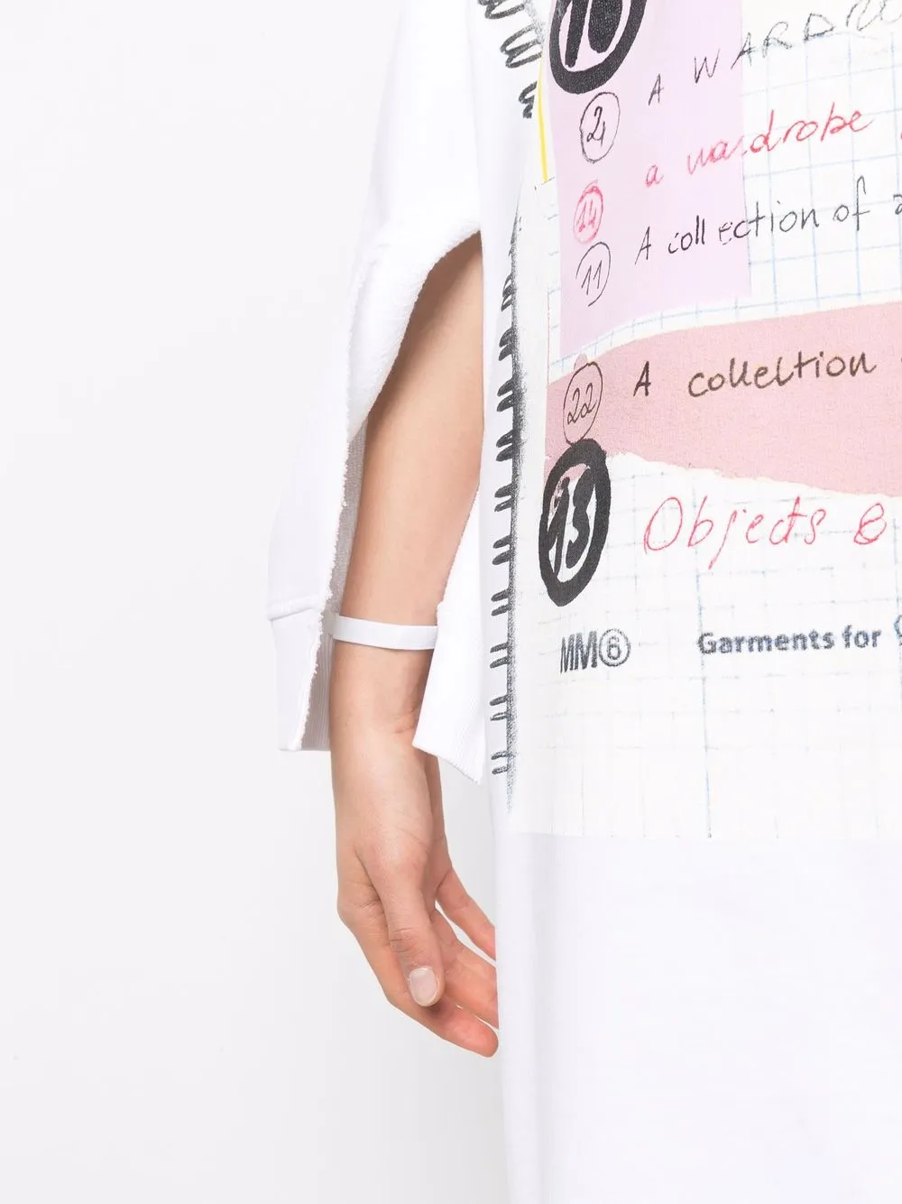 фото Mm6 maison margiela длинная футболка с графичным принтом