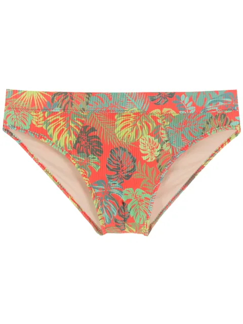 Amir Slama traje de baño con estampado de hojas
