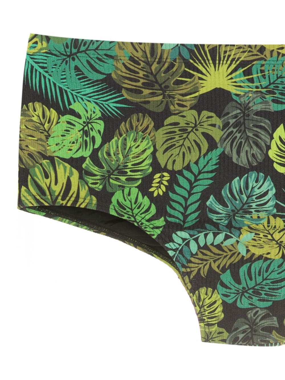 Shop Amir Slama Leaf Print Swim Briefs In Green