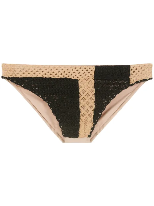 Slip de bain bicolore en crochet - Amir Slama - Modalova