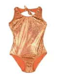 Andorine metallic-effect scale-print swimsuit - Orange
