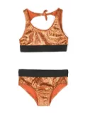 Andorine metallic-effect bikini set - Orange