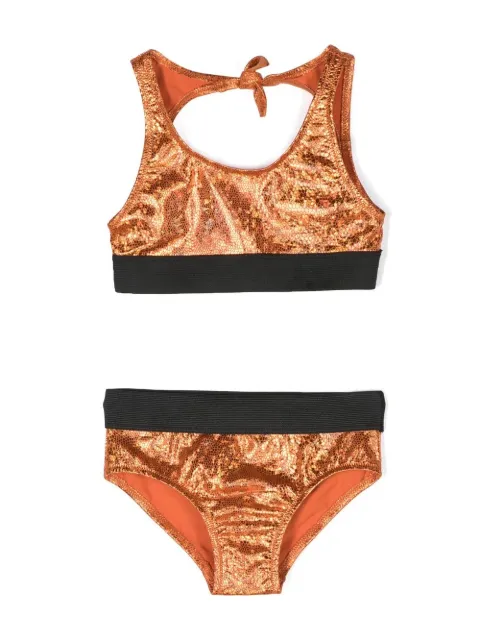 Andorine metallic-effect bikini set