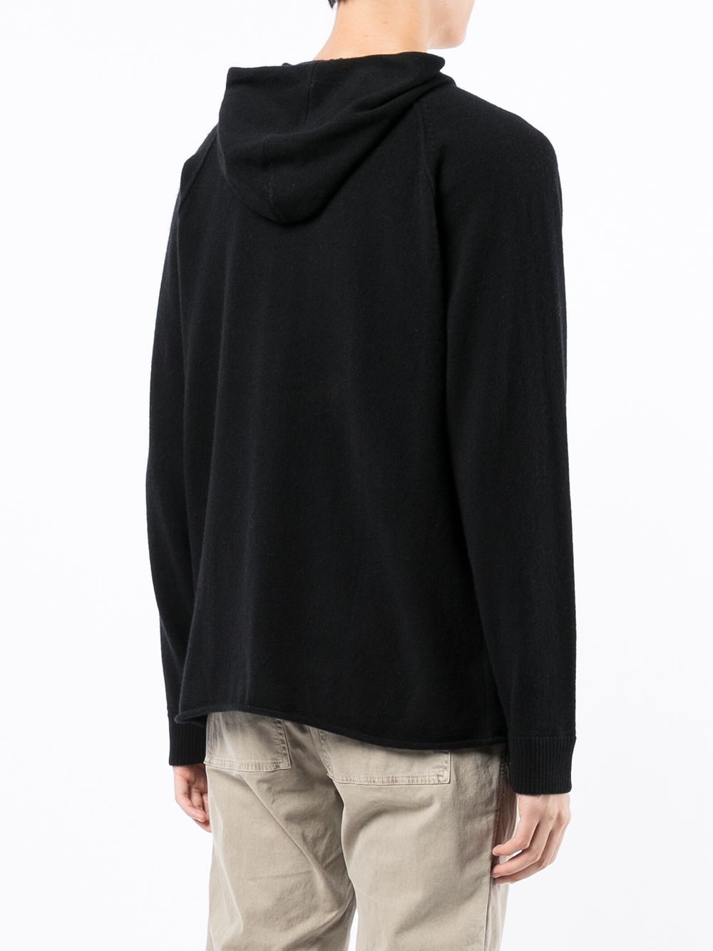 Shop James Perse Cashmere Knit Hoodie In Blue