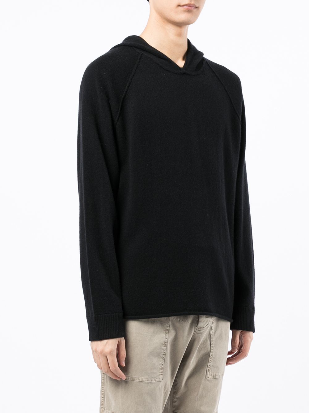 Shop James Perse Cashmere Knit Hoodie In Blue