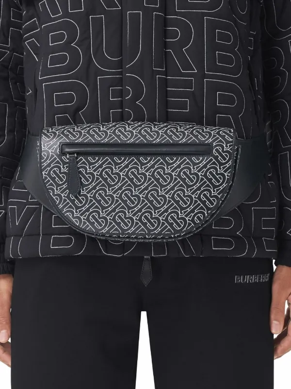 Burberry Olympia TB monogram-print Belt Bag | Black | FARFETCH