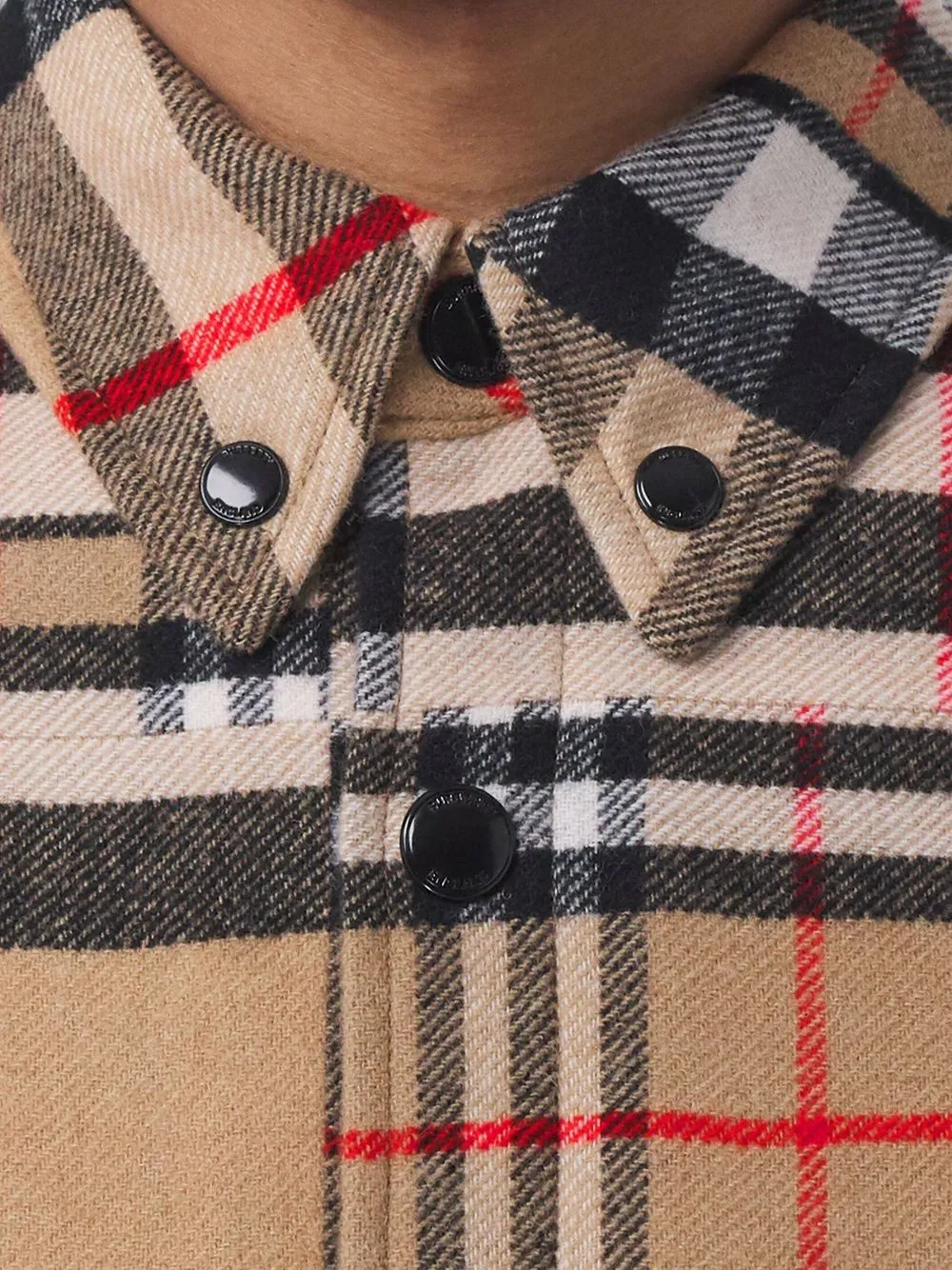 фото Burberry шерстяная рубашка в технике пэчворк