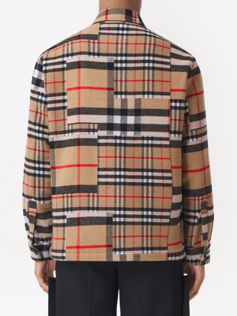 Burberry check-pattern Patchwork Wool Overshirt - Farfetch