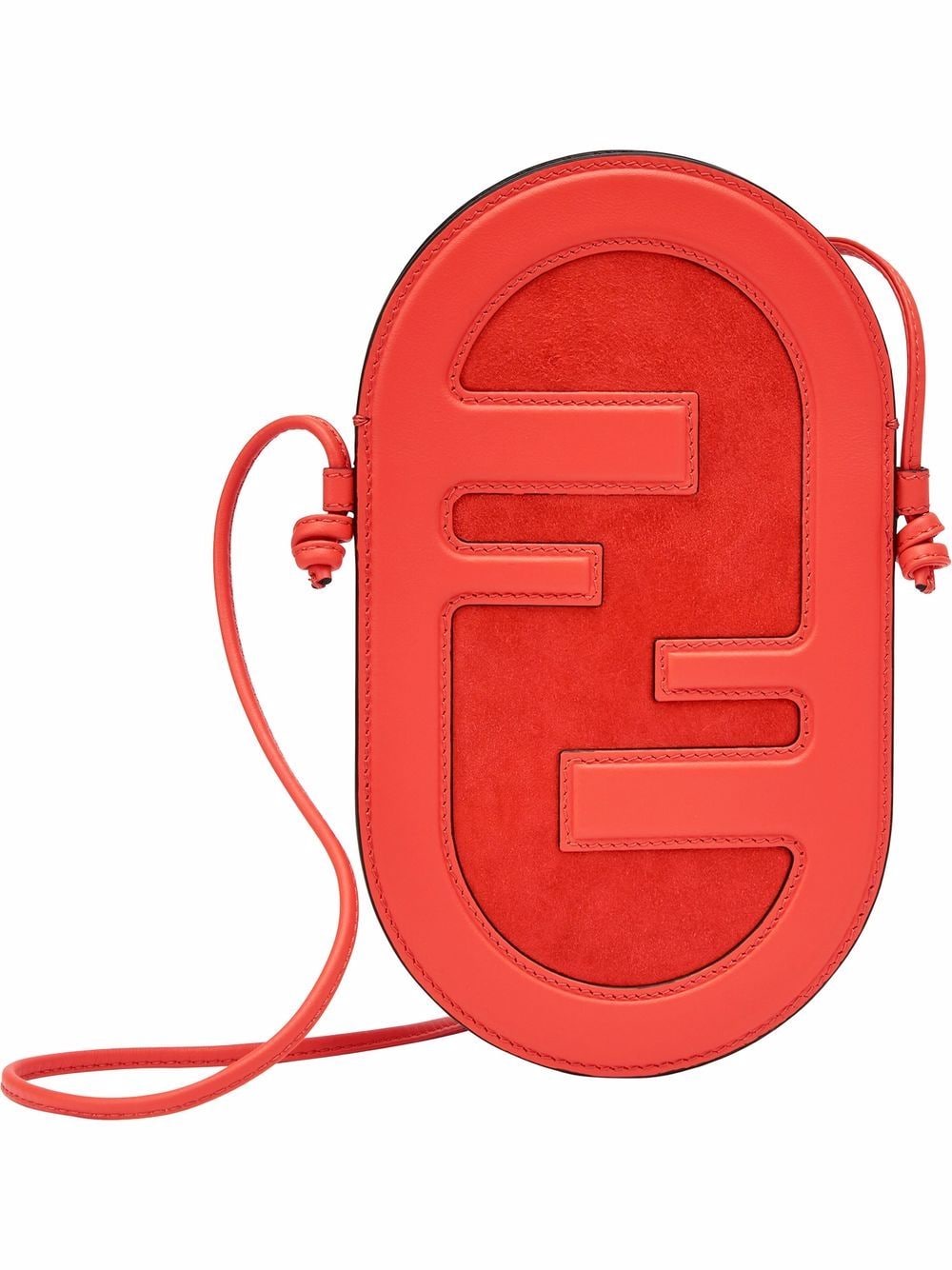FF logo-print leather purse
