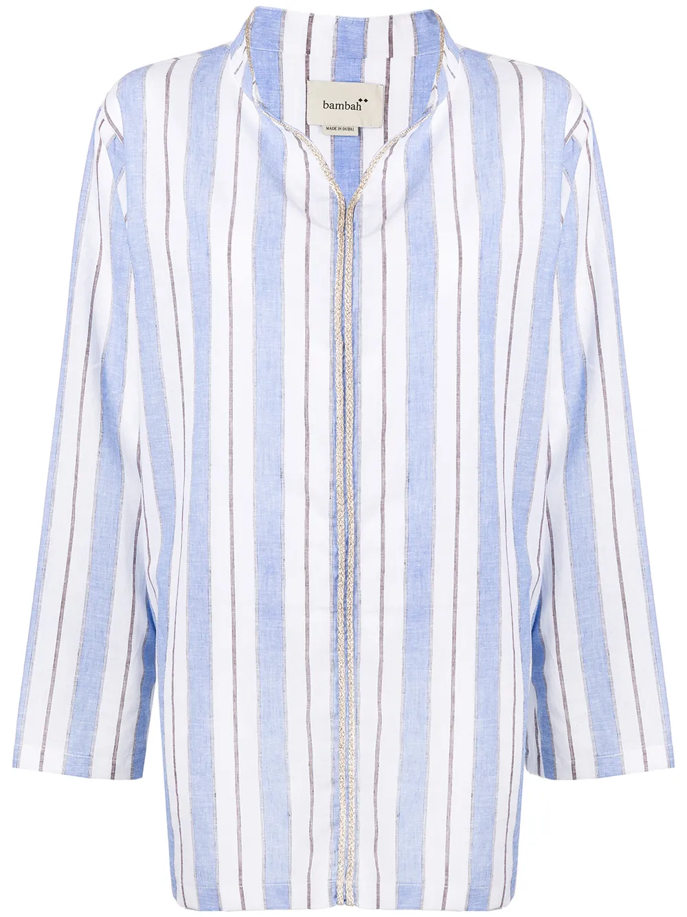 

Bambah striped mandarin-collar shirt - Blue