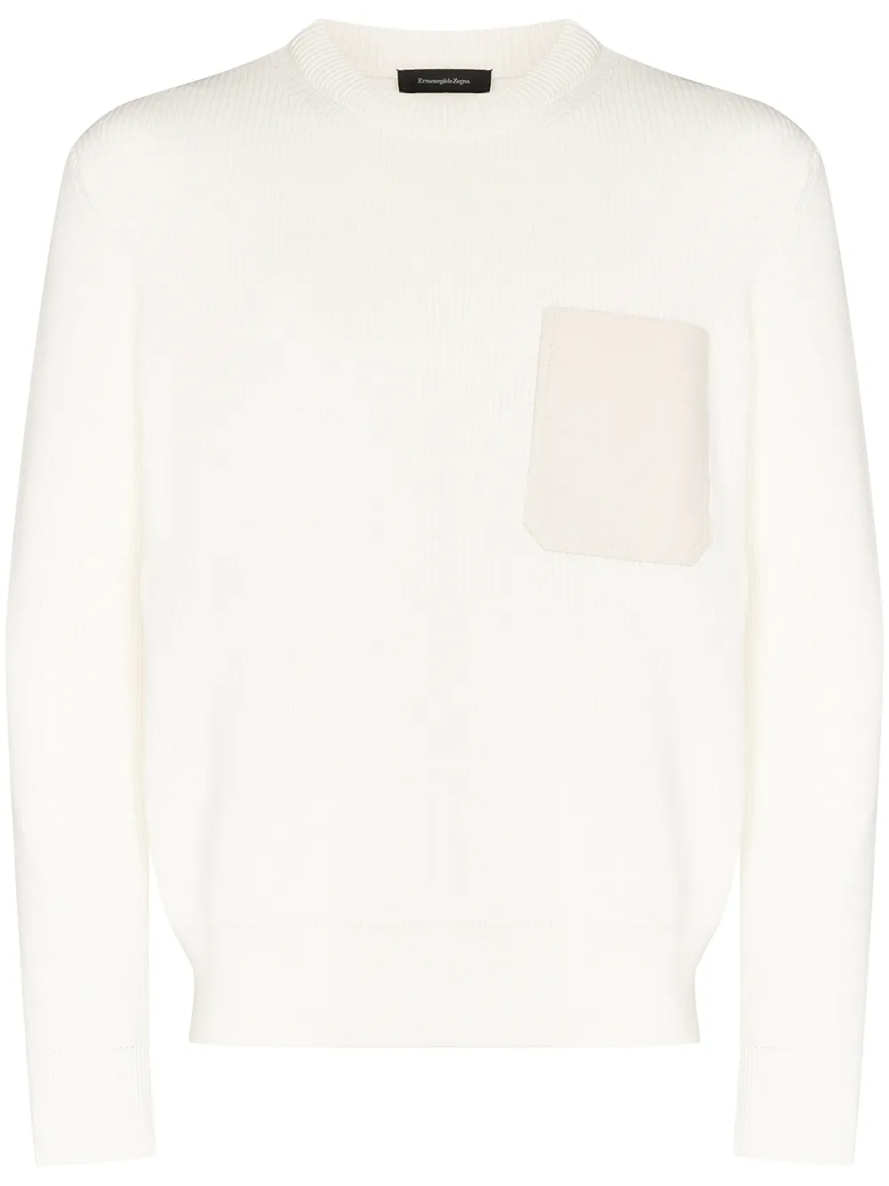 

Zegna patch-pocket ribbed jumper - White