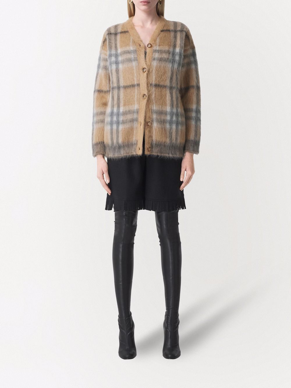 Burberry Check-pattern V-neck Cardigan - Farfetch