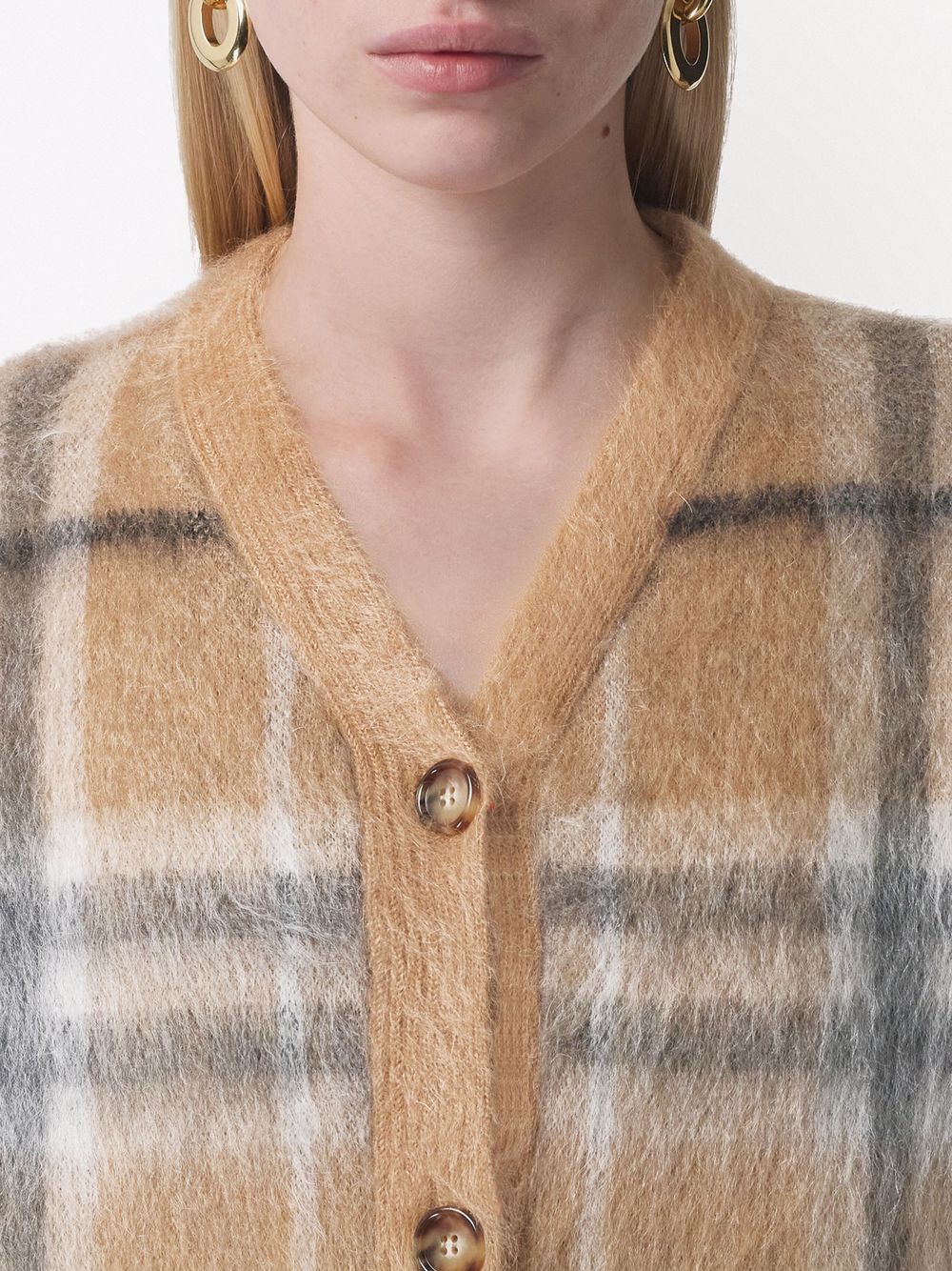 Burberry Check-pattern V-neck Cardigan - Farfetch